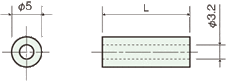 Nylon spacer(Hollow tube)Drawing