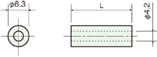 Nylon spacer(Hollow tube)Drawing