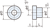 Black PTFE bushingDrawing