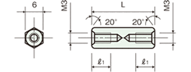 両め screw Brass spacerDrawing