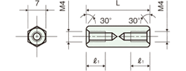 Eco brass spacer(Hexagonal type)Drawing