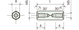 Eco brass spacer(Hexagonal type)Drawing