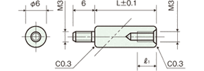 Eco brass spacerDrawing