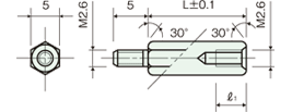 Eco brass spacerDrawing