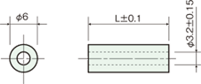 Eco brass spacerDrawing