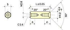 Brass spacerDrawing