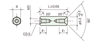 Brass spacerDrawing